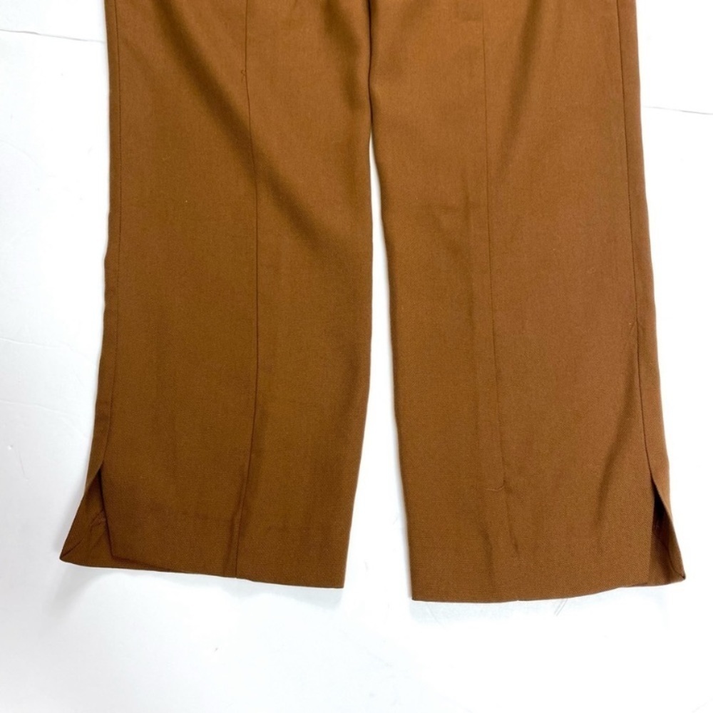 ZARA Classic Slim Fit Ankle Trouser Pants in Russet Brown Size S - Picture 8 of 9